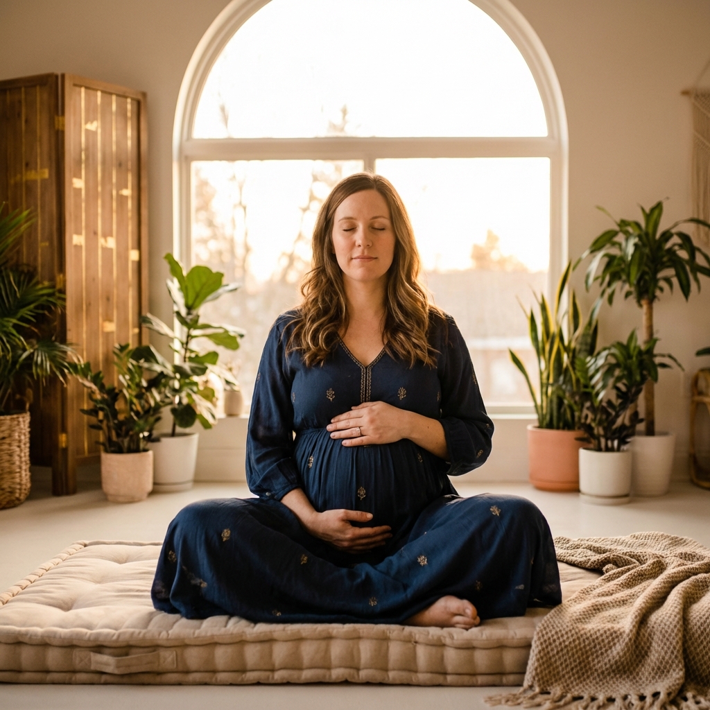 Pregnant woman relaxing
