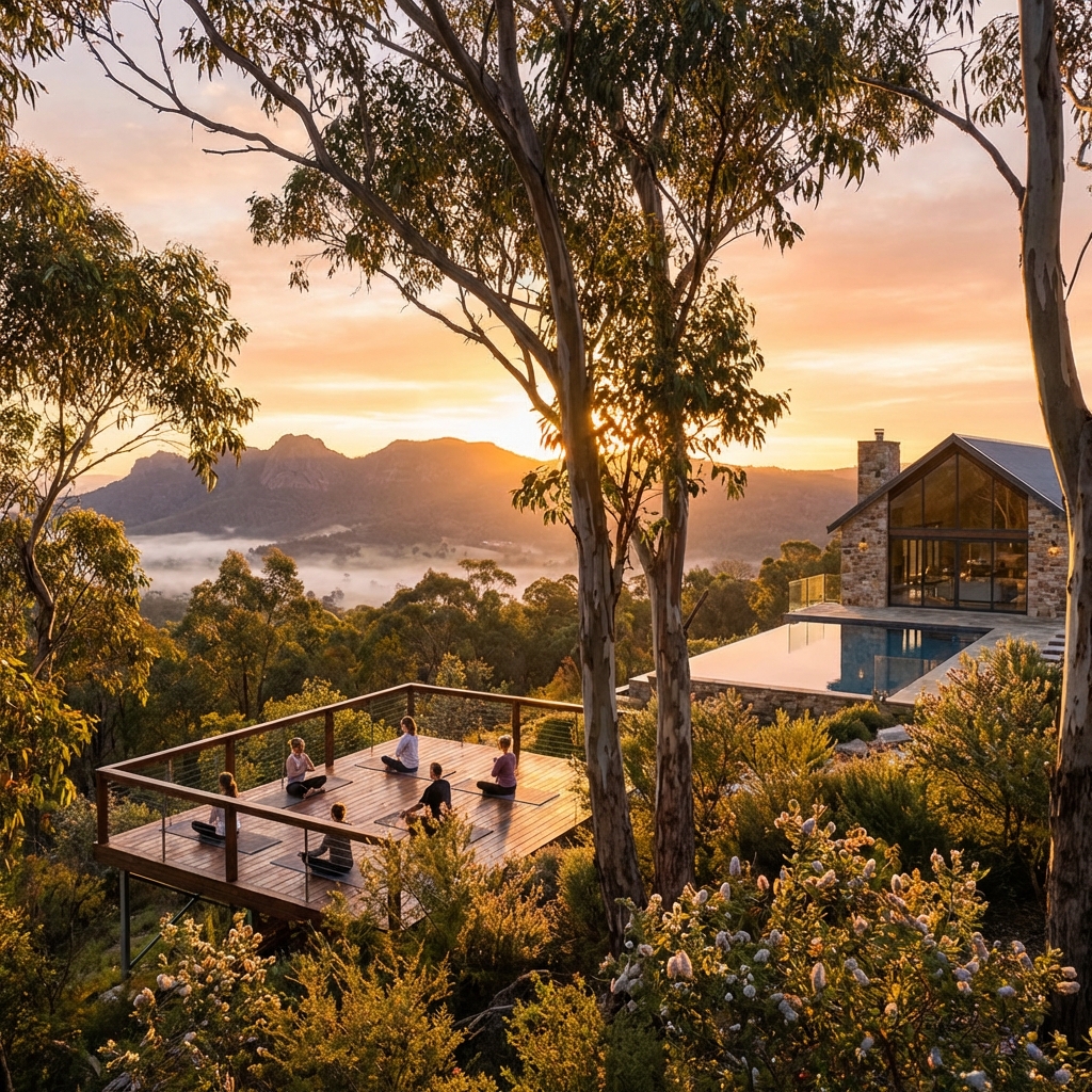 Wellness retreat setting